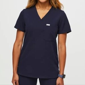 Figs Navy Blue Technical Collection Scrub Top